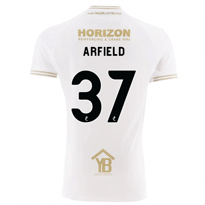 Danxen Donna Maglia Scott Arfield #37 Bianco Giallo Kit Gara Away 2026/27 Maglietta
