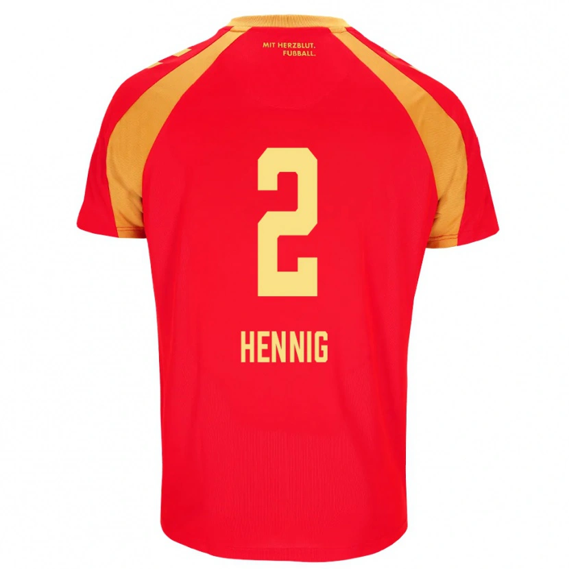 Danxen Donna Maglia Lenny Hennig #2 Rosso Arancione Nero Kit Gara Away 2026/27 Maglietta