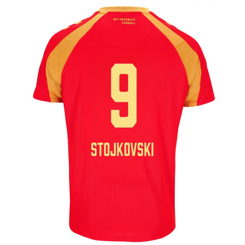Danxen Donna Maglia Jakov Stojkovski #9 Rosso Arancione Nero Kit Gara Away 2026/27 Maglietta