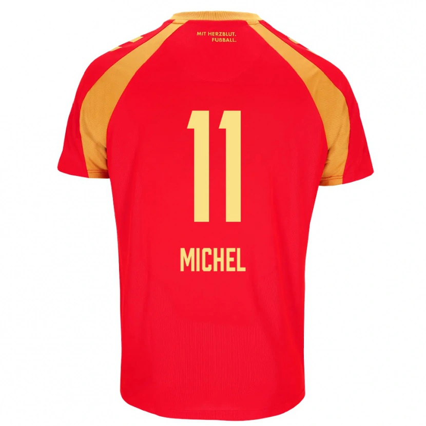 Danxen Donna Maglia Sven Michel #11 Rosso Arancione Nero Kit Gara Away 2026/27 Maglietta