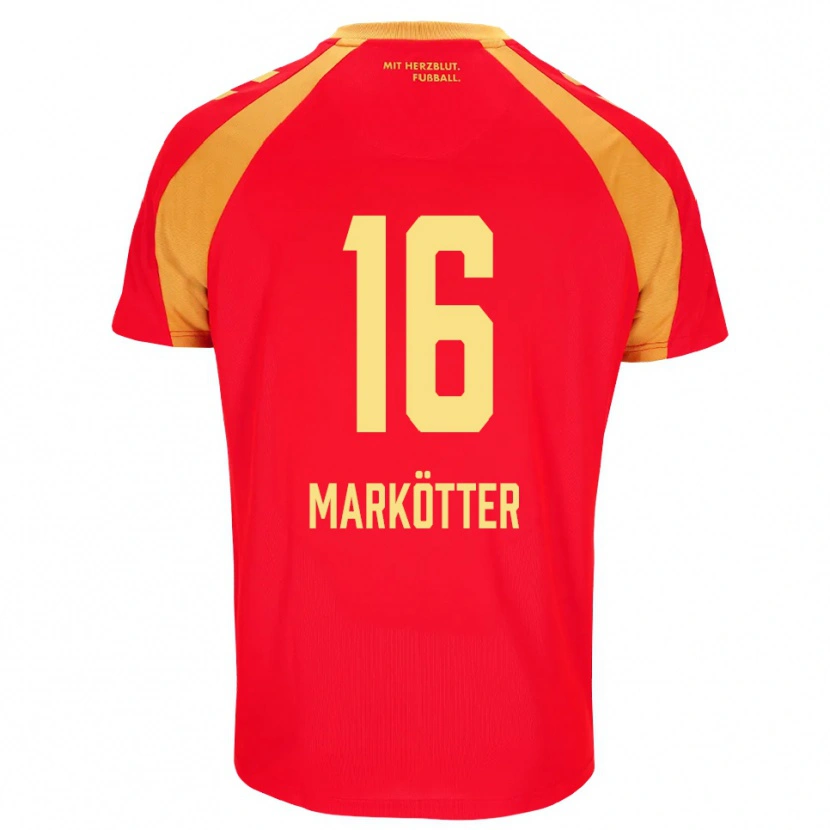 Danxen Donna Maglia Jonah Markötter #16 Rosso Arancione Nero Kit Gara Away 2026/27 Maglietta