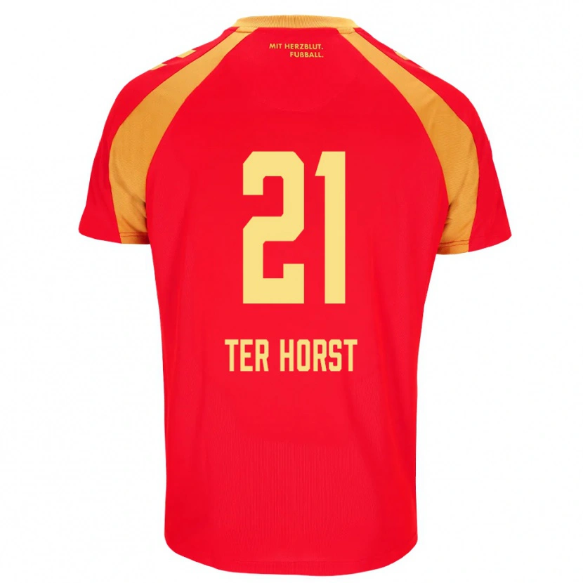 Danxen Donna Maglia Jano Ter Horst #21 Rosso Arancione Nero Kit Gara Away 2026/27 Maglietta