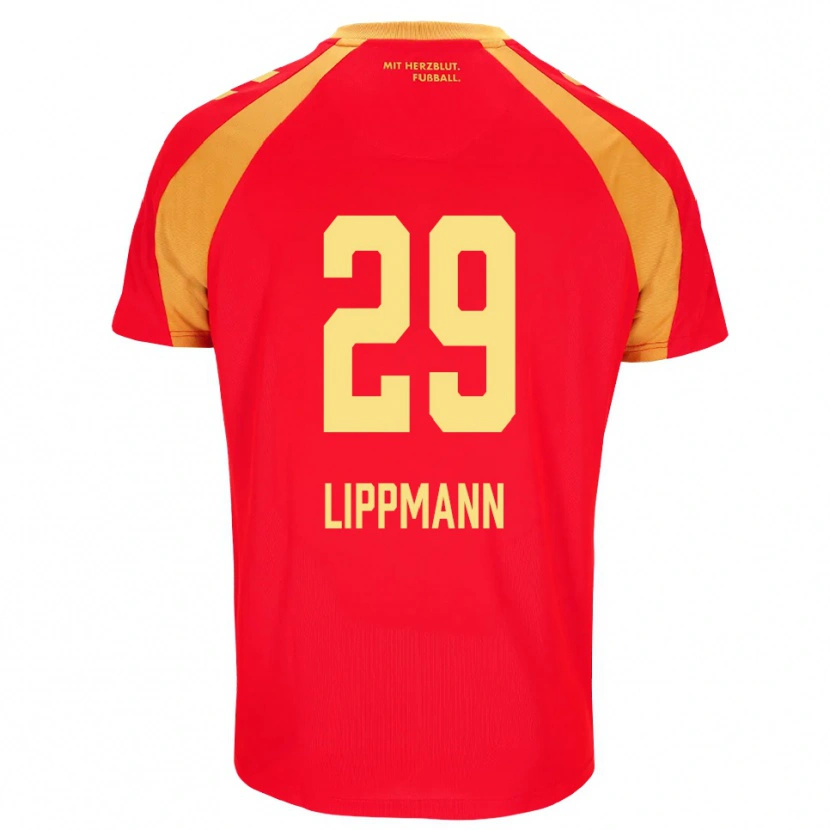 Danxen Donna Maglia Clemens Lippmann #29 Rosso Arancione Nero Kit Gara Away 2026/27 Maglietta