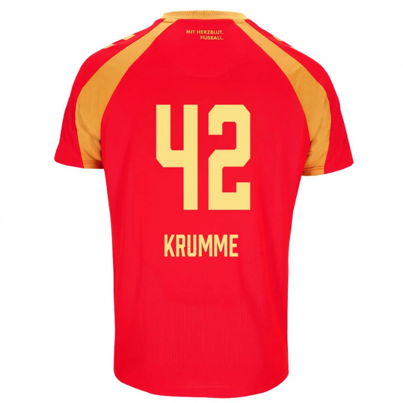 Danxen Donna Maglia Kevin Krumme #42 Rosso Arancione Nero Kit Gara Away 2026/27 Maglietta