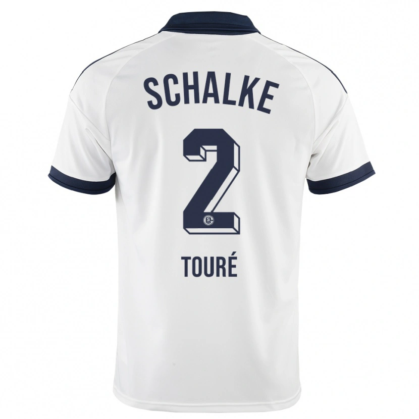 Danxen Donna Maglia Tidiane Touré #2 Bianco Nero Kit Gara Away 2026/27 Maglietta