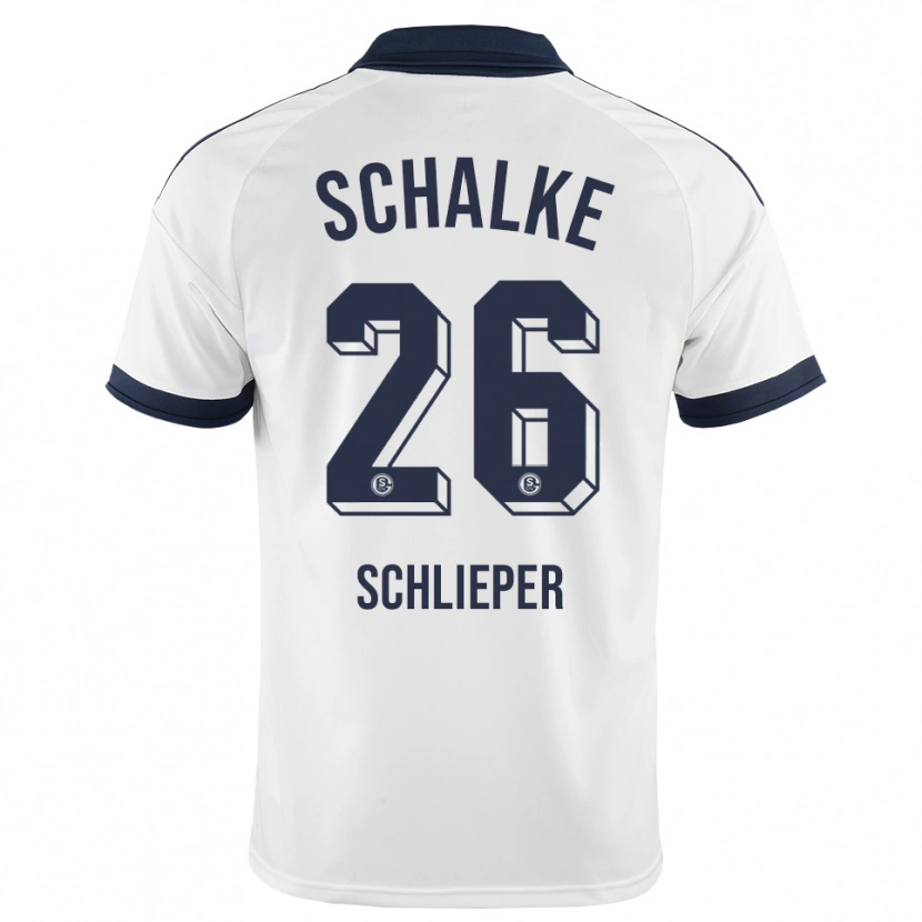 Danxen Donna Maglia Ben Schlieper #26 Bianco Nero Kit Gara Away 2026/27 Maglietta