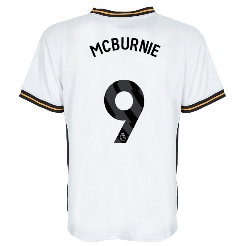 Danxen Donna Maglia Oli Mcburnie #9 Bianco Arancione Nero Kit Gara Away 2026/27 Maglietta