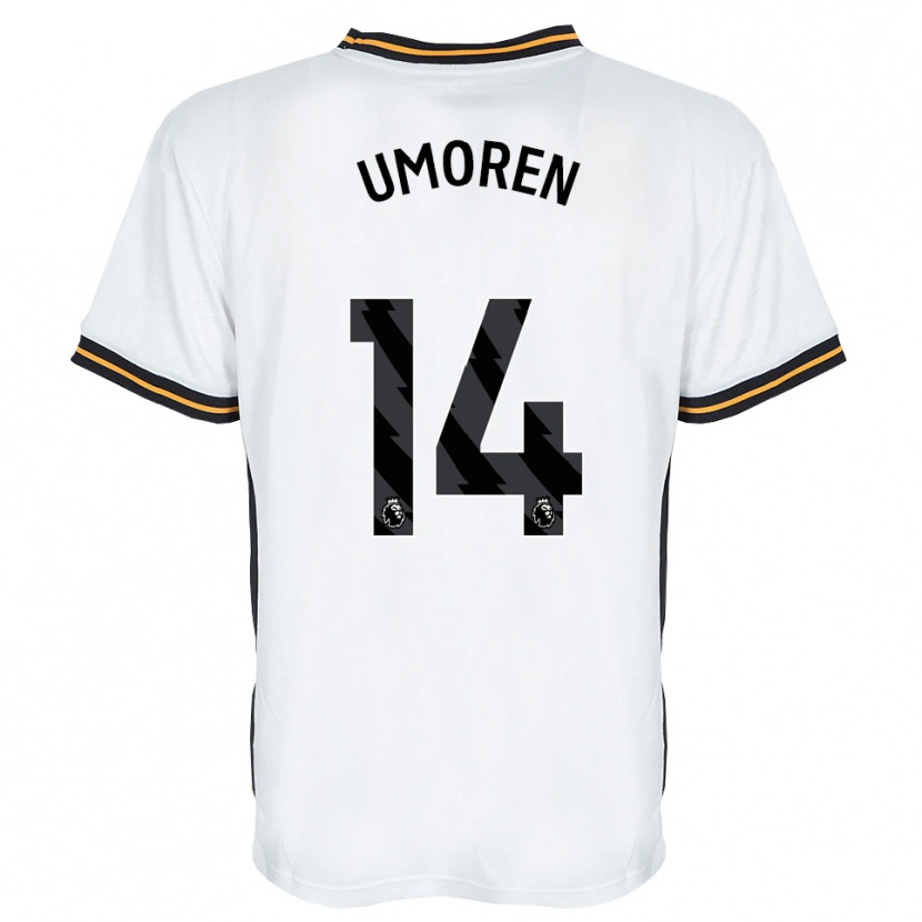 Danxen Donna Maglia Ekemini Umoren #14 Bianco Arancione Nero Kit Gara Away 2026/27 Maglietta
