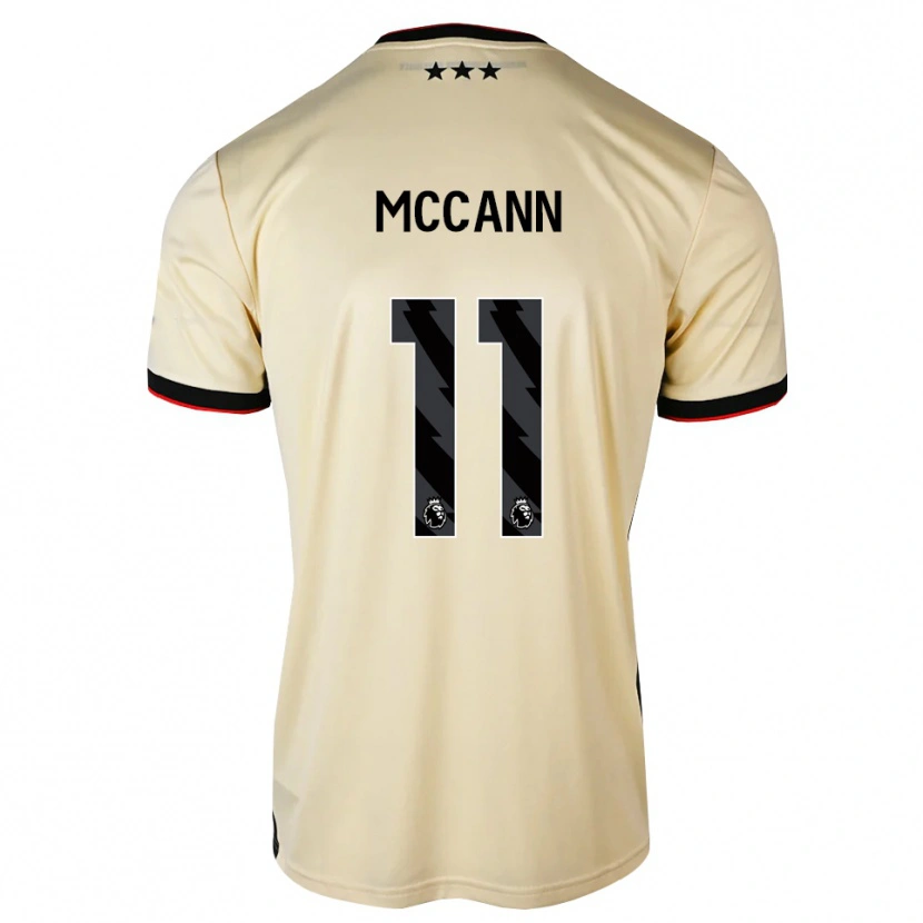 Danxen Donna Maglia Darragh Mccann #11 Lemonchiffon Nero Rosso Kit Gara Away 2026/27 Maglietta