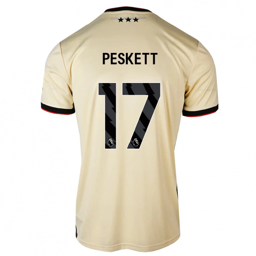 Danxen Donna Maglia Sophie Peskett #17 Lemonchiffon Nero Rosso Kit Gara Away 2026/27 Maglietta