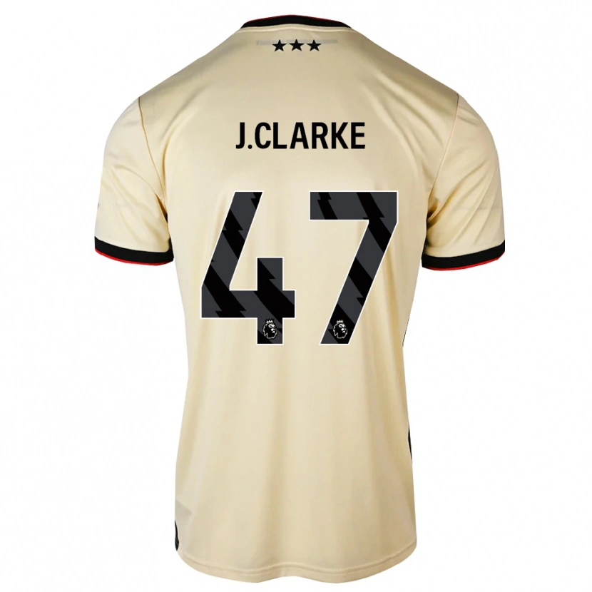 Danxen Donna Maglia Jack Clarke #47 Lemonchiffon Nero Rosso Kit Gara Away 2026/27 Maglietta