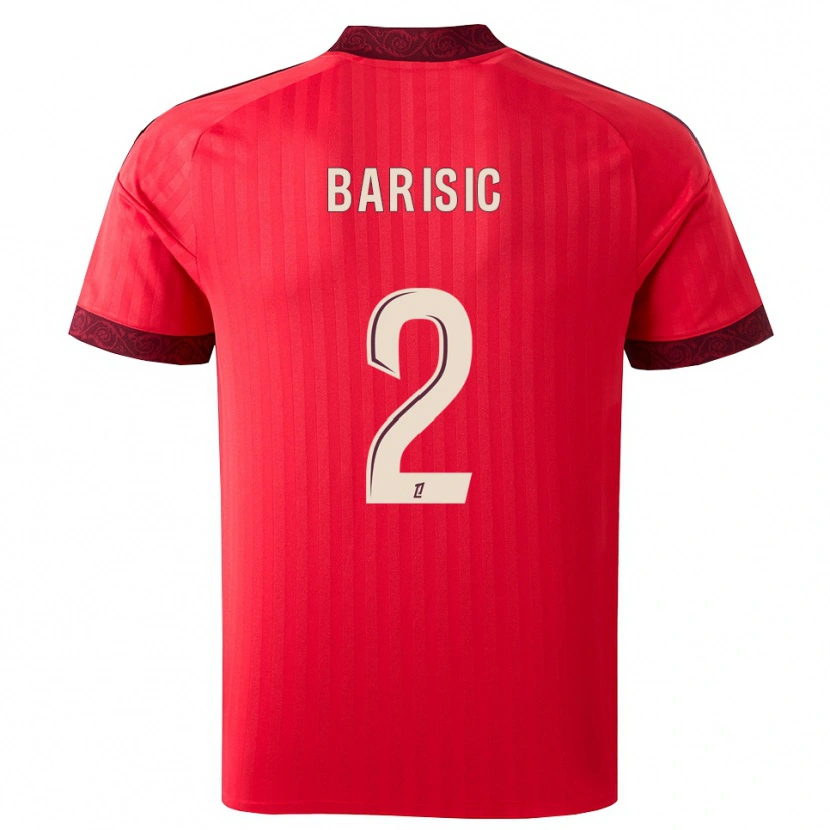 Danxen Donna Maglia Teo Barisic #2 Borgogna Rosso Bianco Kit Gara Away 2026/27 Maglietta