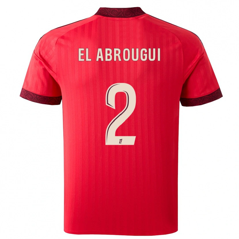 Danxen Donna Maglia Wassim El Abrougui #2 Borgogna Rosso Bianco Kit Gara Away 2026/27 Maglietta