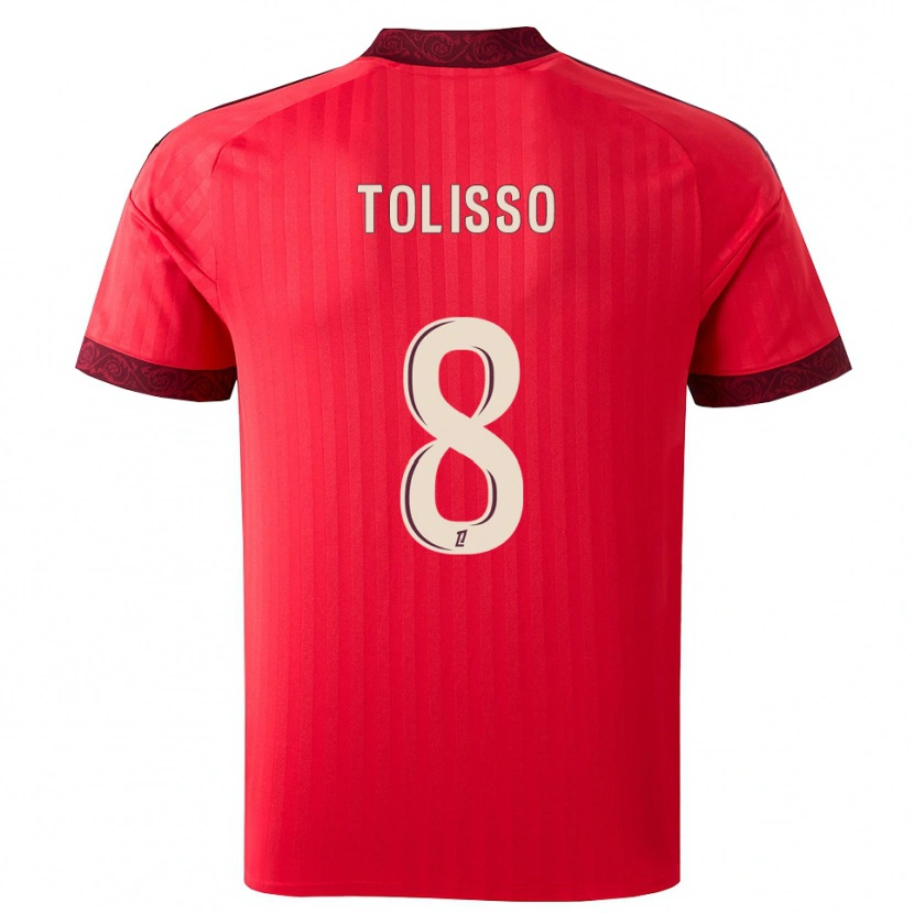 Danxen Donna Maglia Corentin Tolisso #8 Borgogna Rosso Bianco Kit Gara Away 2026/27 Maglietta