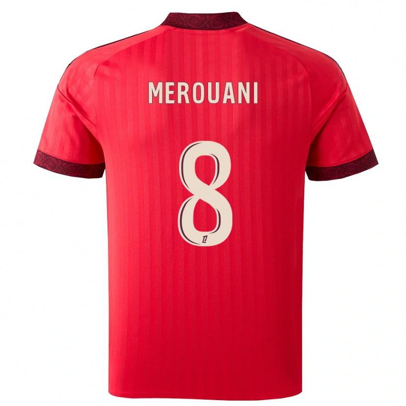 Danxen Donna Maglia Djibril Merouani #8 Borgogna Rosso Bianco Kit Gara Away 2026/27 Maglietta