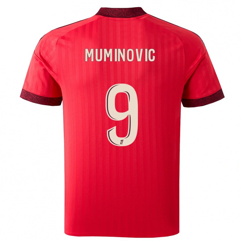 Danxen Donna Maglia Ajdin Muminovic #9 Borgogna Rosso Bianco Kit Gara Away 2026/27 Maglietta