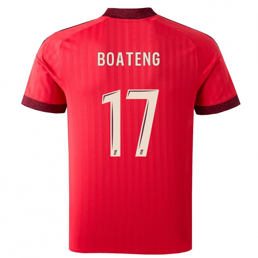 Danxen Donna Maglia Jerome Boateng #17 Borgogna Rosso Bianco Kit Gara Away 2026/27 Maglietta