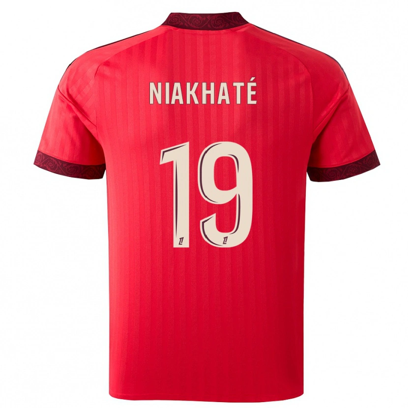 Danxen Donna Maglia Moussa Niakhaté #19 Borgogna Rosso Bianco Kit Gara Away 2026/27 Maglietta