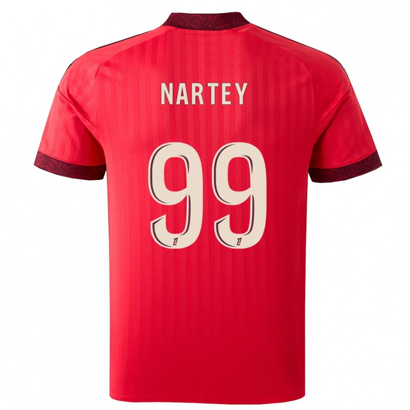 Danxen Donna Maglia Noah Nartey #99 Borgogna Rosso Bianco Kit Gara Away 2026/27 Maglietta