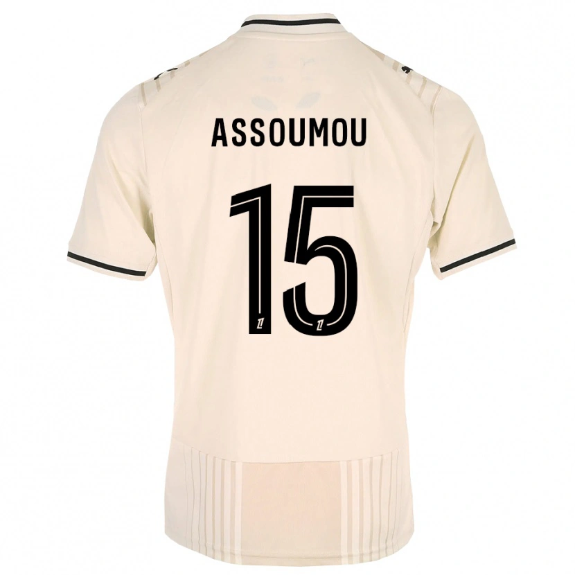 Danxen Donna Maglia Jaurès Assoumou #15 Oldlace Nero Bianco Antico Kit Gara Away 2026/27 Maglietta