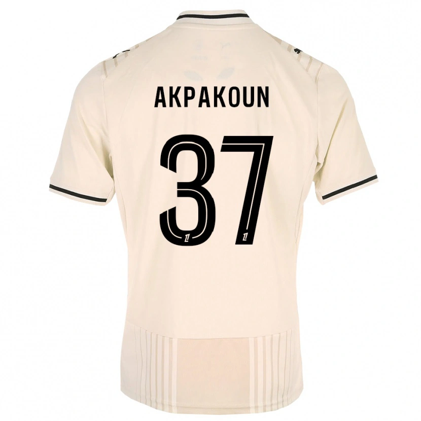 Danxen Donna Maglia Tom Akpakoun #37 Oldlace Nero Bianco Antico Kit Gara Away 2026/27 Maglietta