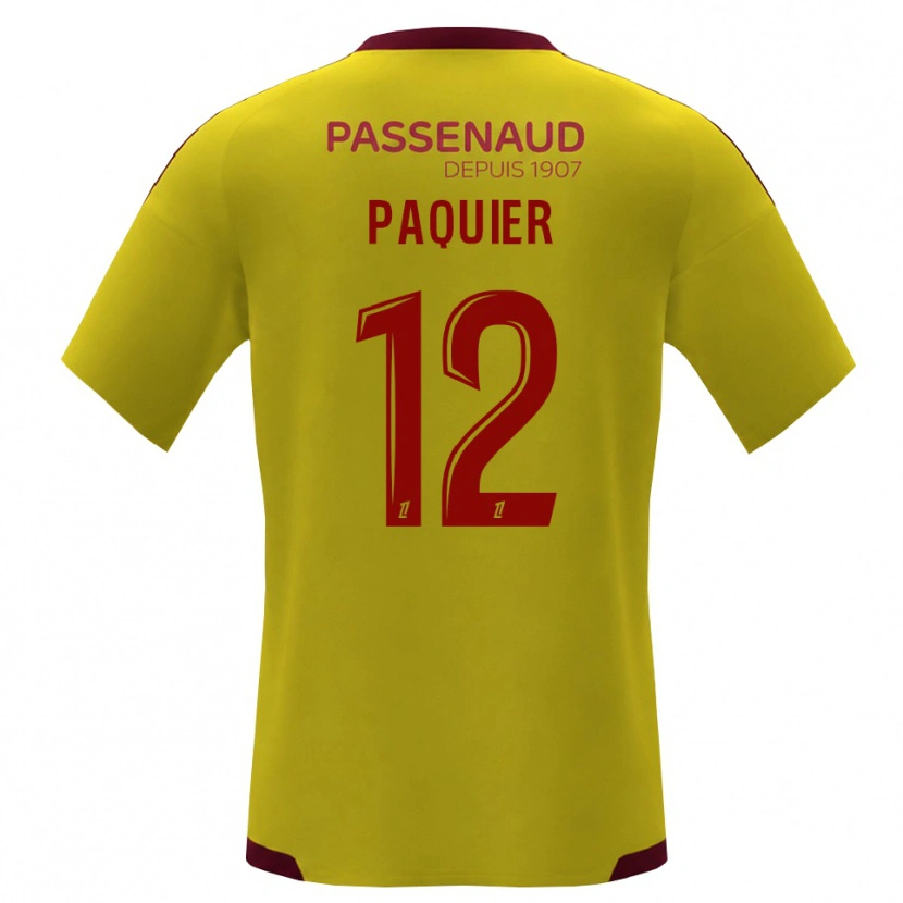 Danxen Donna Maglia Maxime Paquier #12 Giallo Rosso Verde Kit Gara Away 2026/27 Maglietta