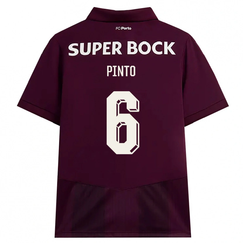 Danxen Donna Maglia Gonçalo Pinto #6 Borgogna Bianco Kit Gara Away 2026/27 Maglietta