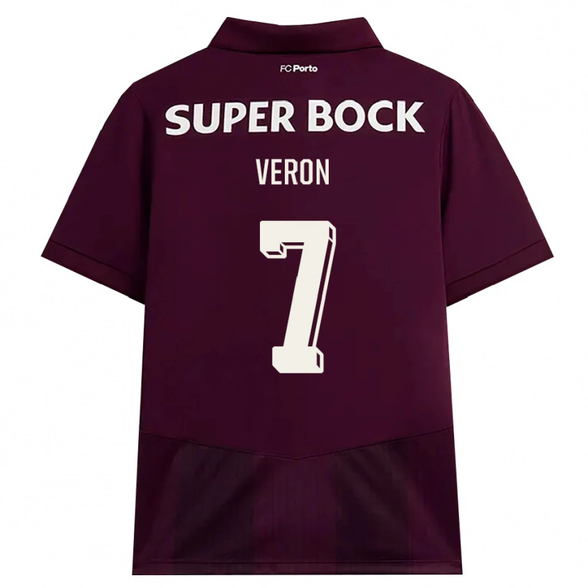 Danxen Donna Maglia Gabriel Veron #7 Borgogna Bianco Kit Gara Away 2026/27 Maglietta