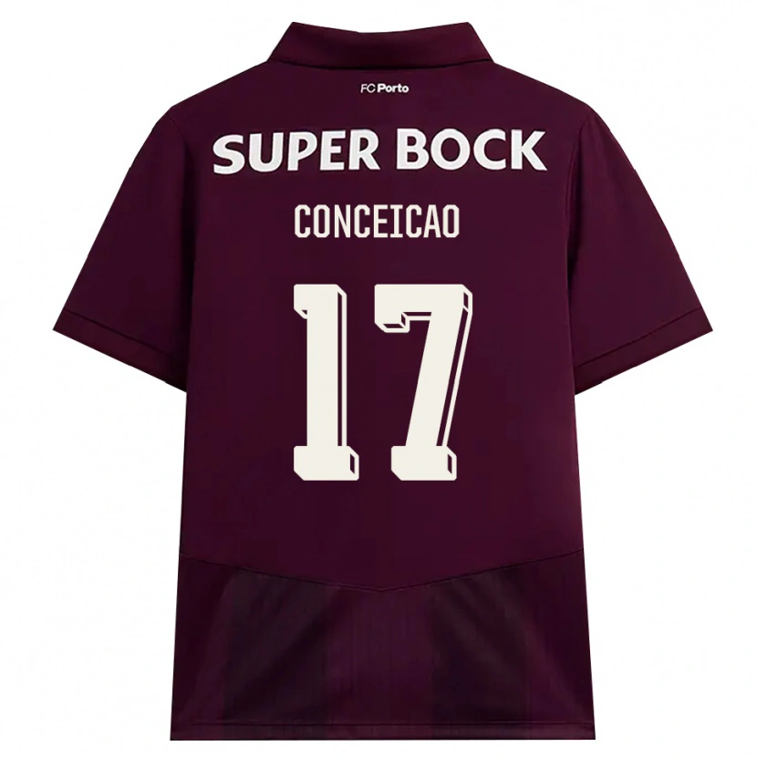Danxen Donna Maglia Rodrigo Conceicao #17 Borgogna Bianco Kit Gara Away 2026/27 Maglietta