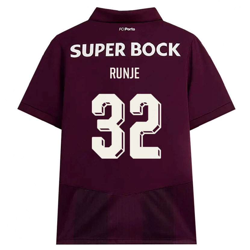 Danxen Donna Maglia Roko Runje #32 Borgogna Bianco Kit Gara Away 2026/27 Maglietta