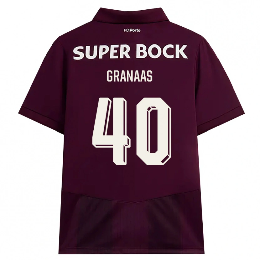 Danxen Donna Maglia Eirik Granaas #40 Borgogna Bianco Kit Gara Away 2026/27 Maglietta