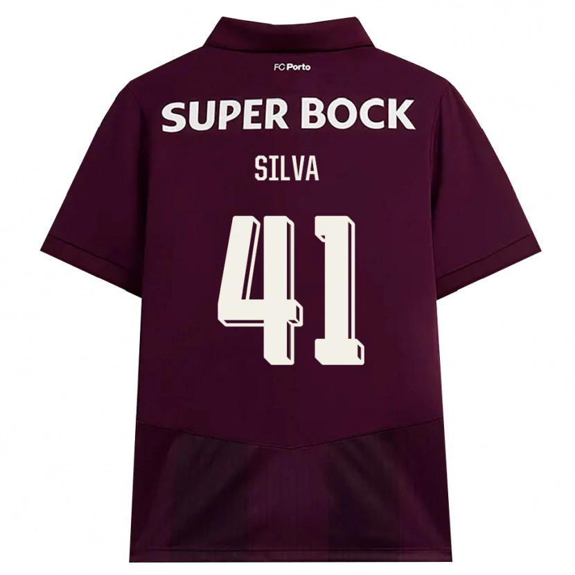 Danxen Donna Maglia Gonçalo Silva #41 Borgogna Bianco Kit Gara Away 2026/27 Maglietta