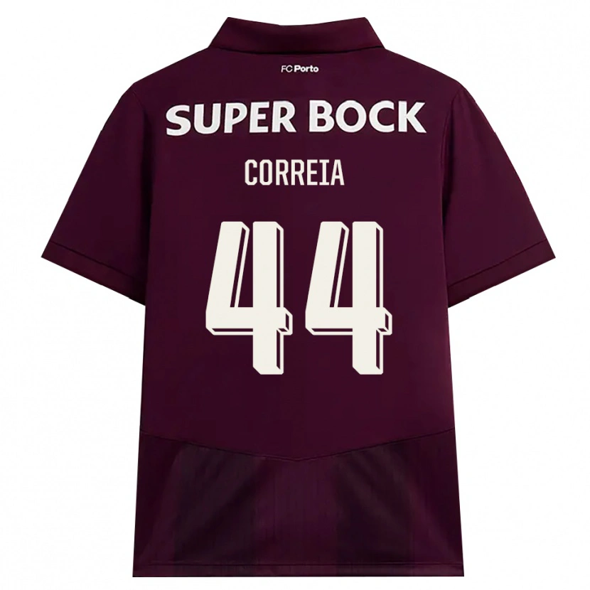 Danxen Donna Maglia Romain Correia #44 Borgogna Bianco Kit Gara Away 2026/27 Maglietta