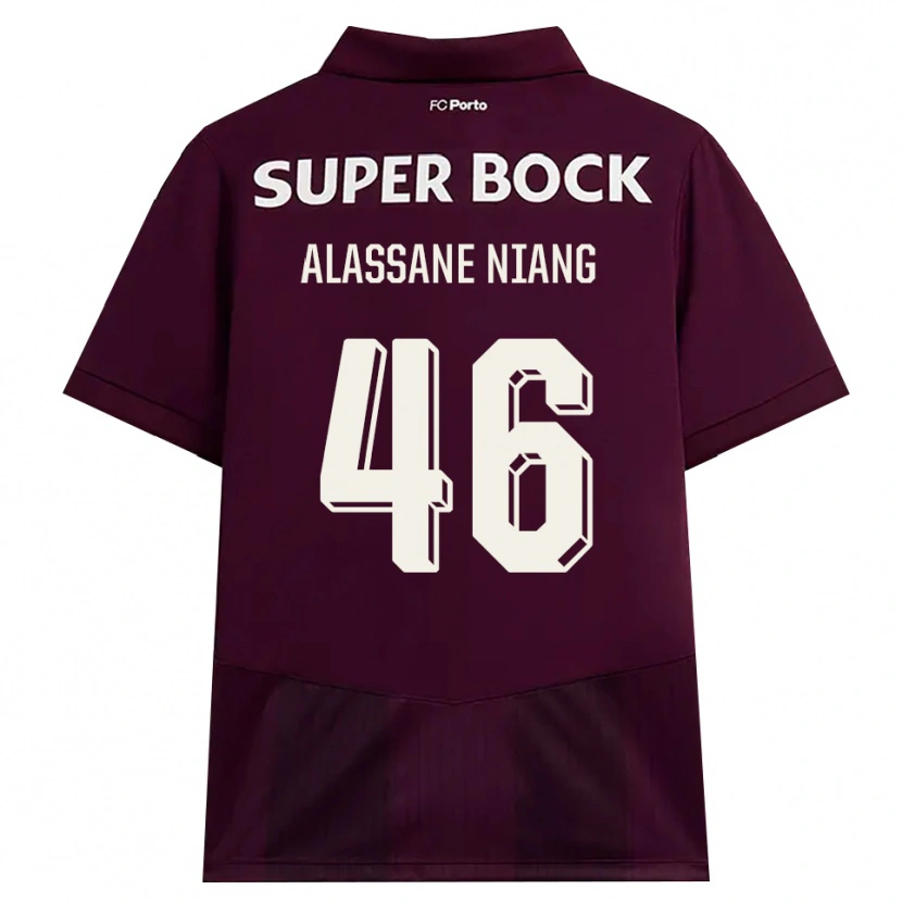 Danxen Donna Maglia Mame Alassane Niang #46 Borgogna Bianco Kit Gara Away 2026/27 Maglietta