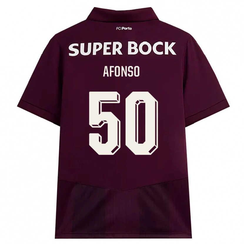 Danxen Donna Maglia João Afonso #50 Borgogna Bianco Kit Gara Away 2026/27 Maglietta