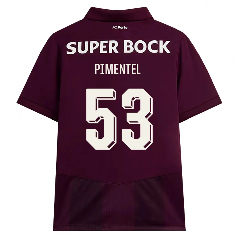 Danxen Donna Maglia Eric Pimentel #53 Borgogna Bianco Kit Gara Away 2026/27 Maglietta