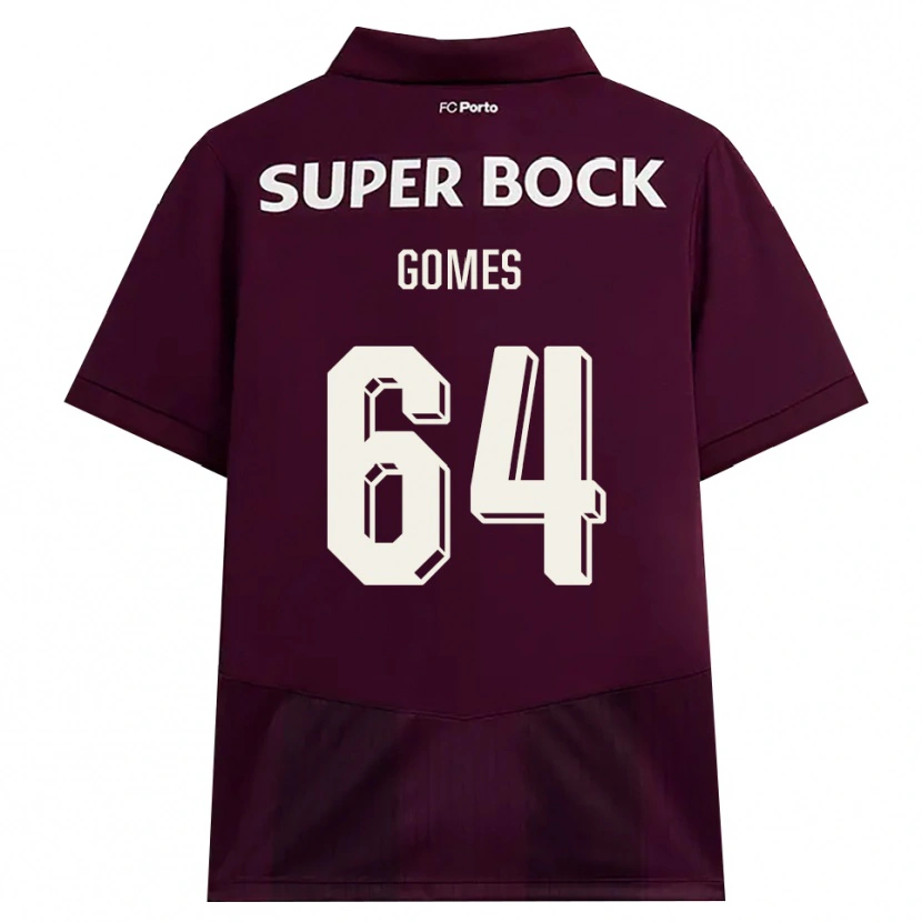 Danxen Donna Maglia Luís Gomes #64 Borgogna Bianco Kit Gara Away 2026/27 Maglietta