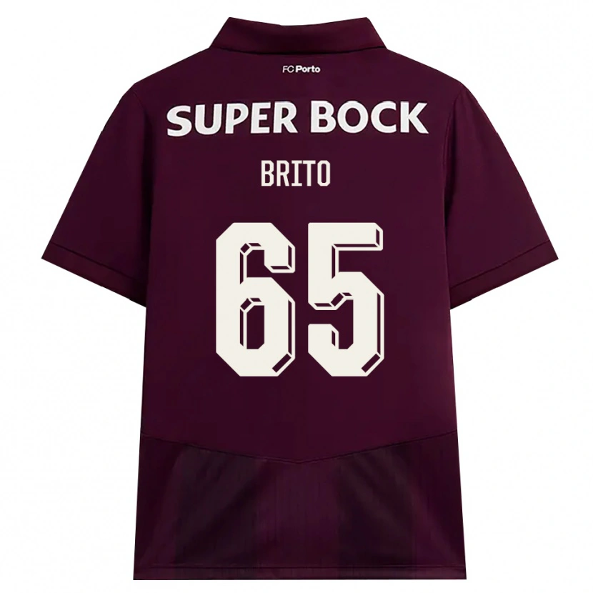 Danxen Donna Maglia João Brito #65 Borgogna Bianco Kit Gara Away 2026/27 Maglietta
