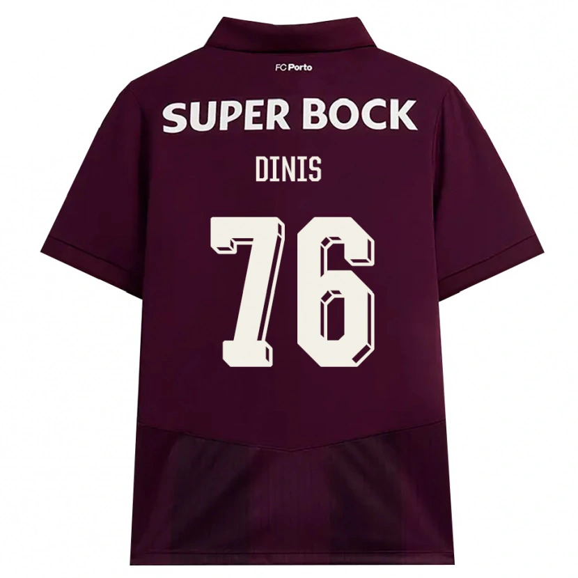 Danxen Donna Maglia Dinis Andrade Rodrigues #76 Borgogna Bianco Kit Gara Away 2026/27 Maglietta