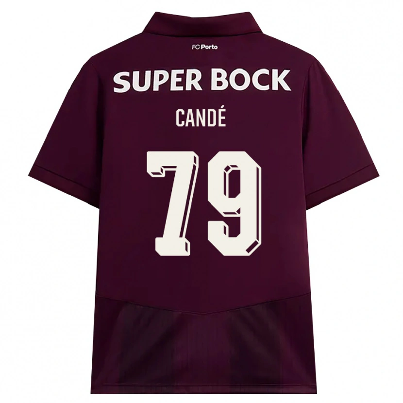 Danxen Donna Maglia Umaro Candé #79 Borgogna Bianco Kit Gara Away 2026/27 Maglietta