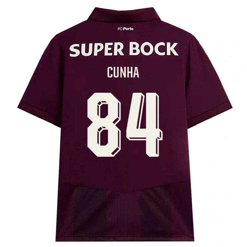 Danxen Donna Maglia Martim Cunha #84 Borgogna Bianco Kit Gara Away 2026/27 Maglietta