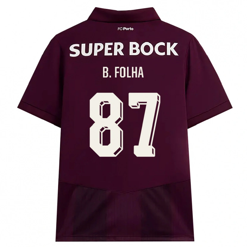 Danxen Donna Maglia Bernardo Folha #87 Borgogna Bianco Kit Gara Away 2026/27 Maglietta
