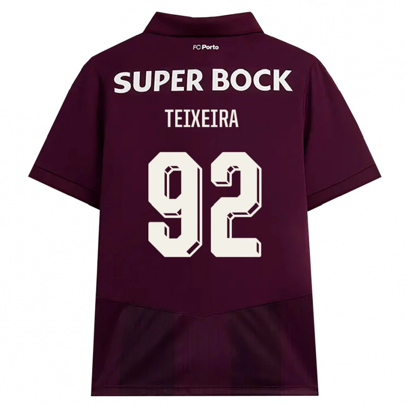 Danxen Donna Maglia João Teixeira #92 Borgogna Bianco Kit Gara Away 2026/27 Maglietta