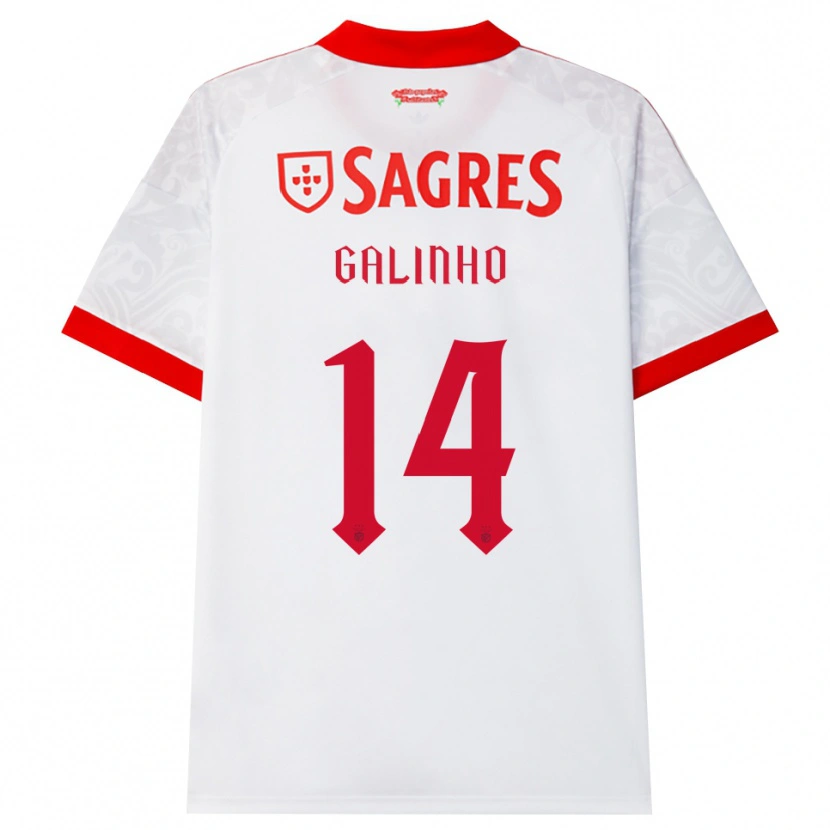 Danxen Donna Maglia Miguel Galinho #14 Bianco Rosso Giallo Kit Gara Away 2026/27 Maglietta