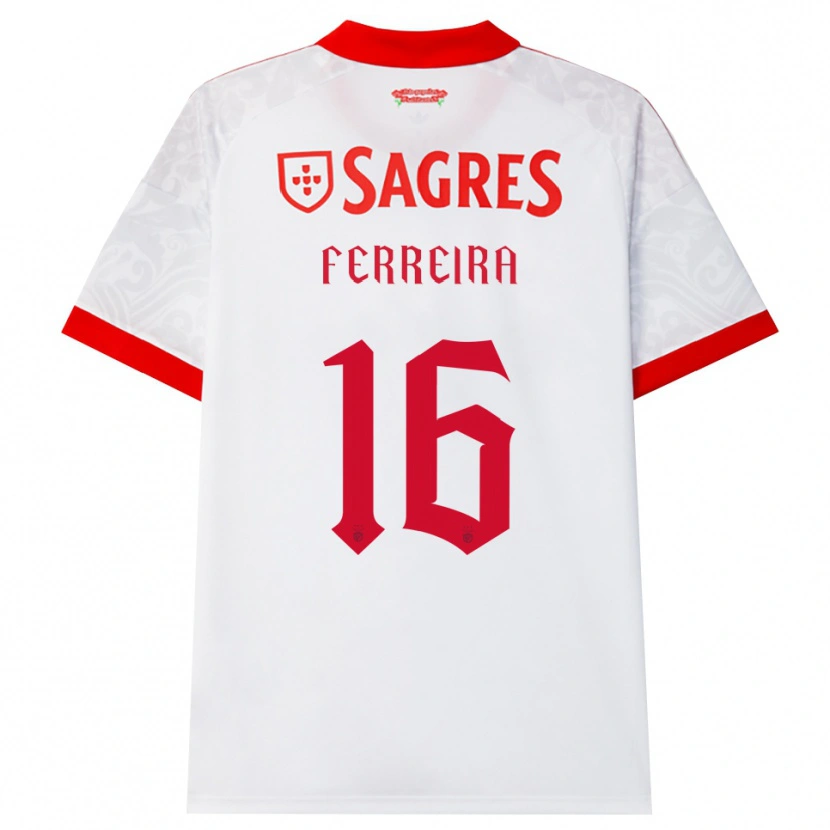 Danxen Donna Maglia António Ferreira #16 Bianco Rosso Giallo Kit Gara Away 2026/27 Maglietta