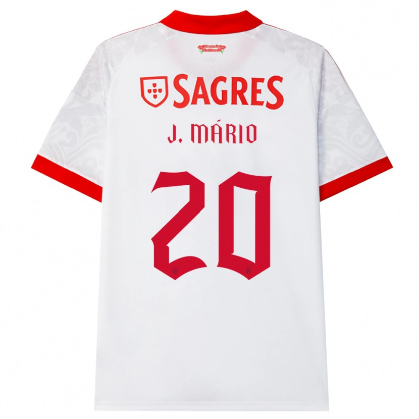 Danxen Donna Maglia Joao Mario #20 Bianco Rosso Giallo Kit Gara Away 2026/27 Maglietta