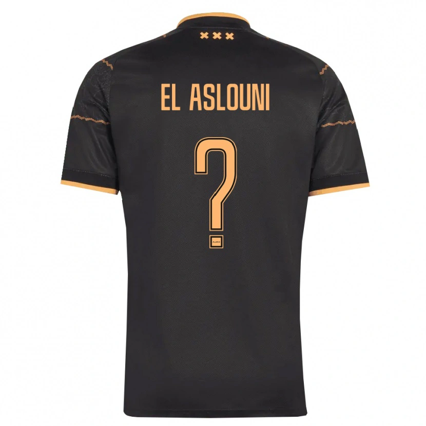 Danxen Donna Maglia Achraf El Aslouni #0 Nero Arancione Kit Gara Away 2026/27 Maglietta