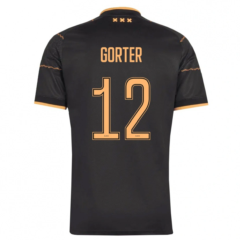 Danxen Donna Maglia Jay Gorter #12 Nero Arancione Kit Gara Away 2026/27 Maglietta