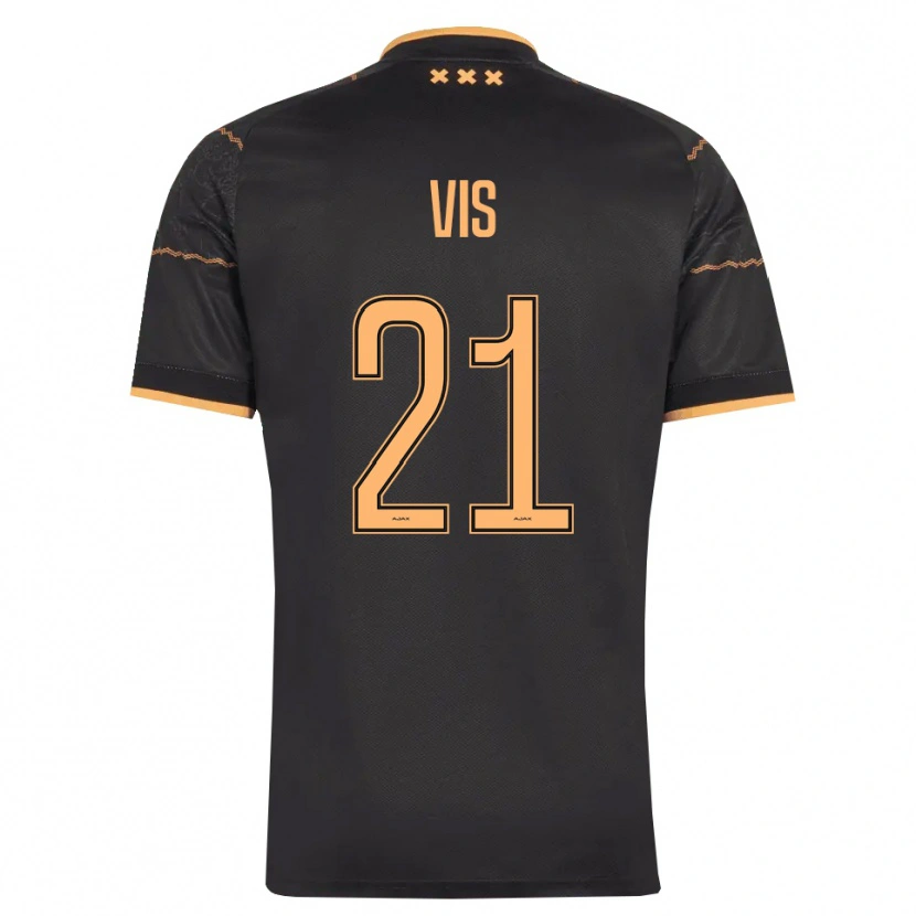 Danxen Donna Maglia Tijmen Vis #21 Nero Arancione Kit Gara Away 2026/27 Maglietta