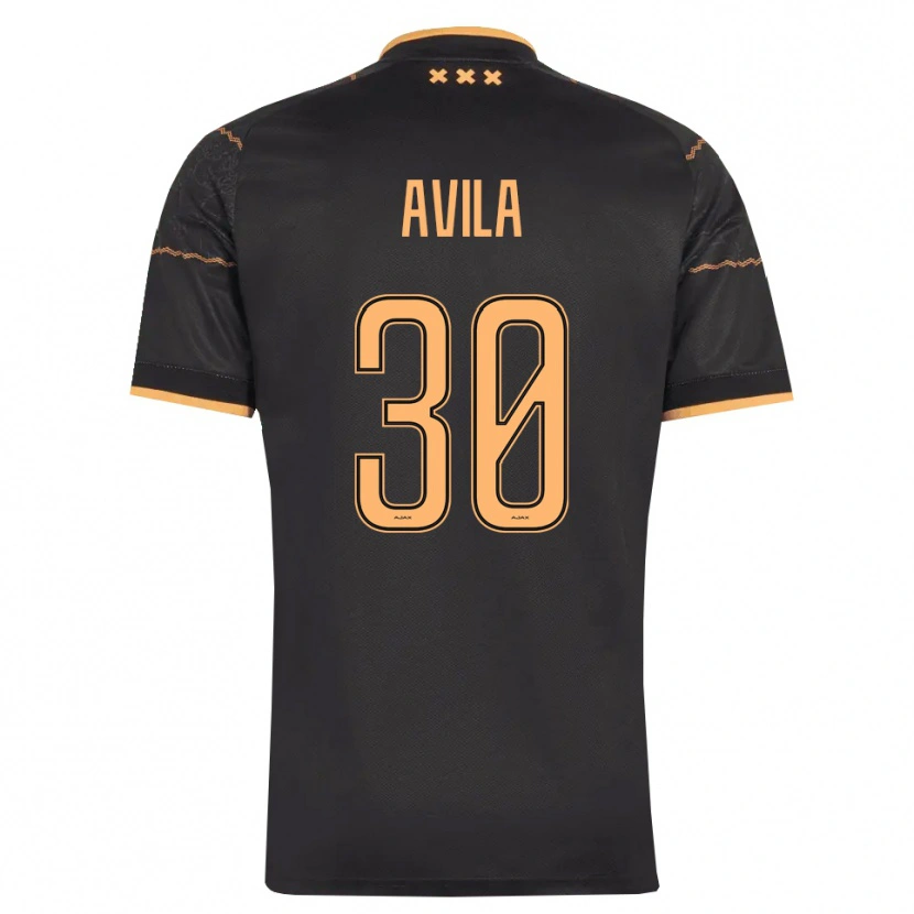 Danxen Donna Maglia Gastón Ávila #30 Nero Arancione Kit Gara Away 2026/27 Maglietta